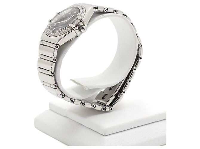 Omega Relógio de Quartzo para Mulher Constellation com Bisel de Diamantes Preto - vista 3