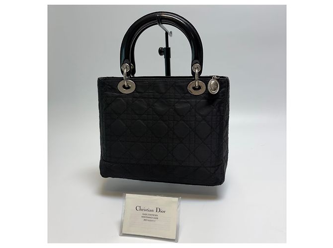 Dior Borsa Tote Small Lady Cannage (Nero con Hardware Argento) - vista 10