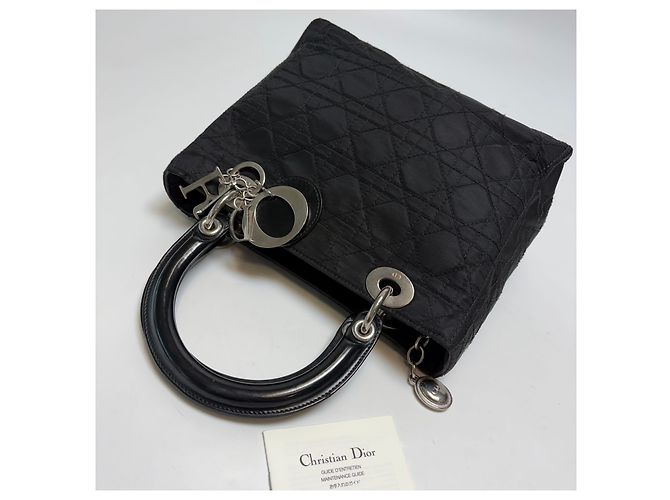 Dior Borsa Tote Small Lady Cannage (Nero con Hardware Argento) - vista 12