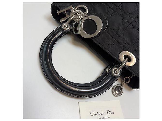 Dior Borsa Tote Small Lady Cannage (Nero con Hardware Argento) - vista 13