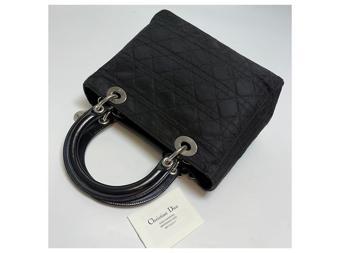 Dior Borsa Tote Small Lady Cannage (Nero con Hardware Argento) - vista 14