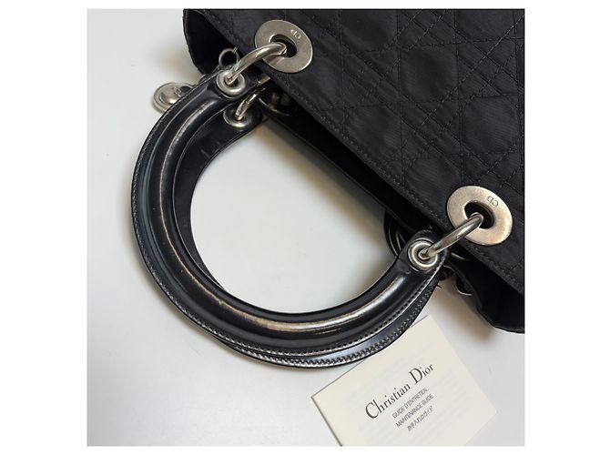 Dior Borsa Tote Small Lady Cannage (Nero con Hardware Argento) - vista 15