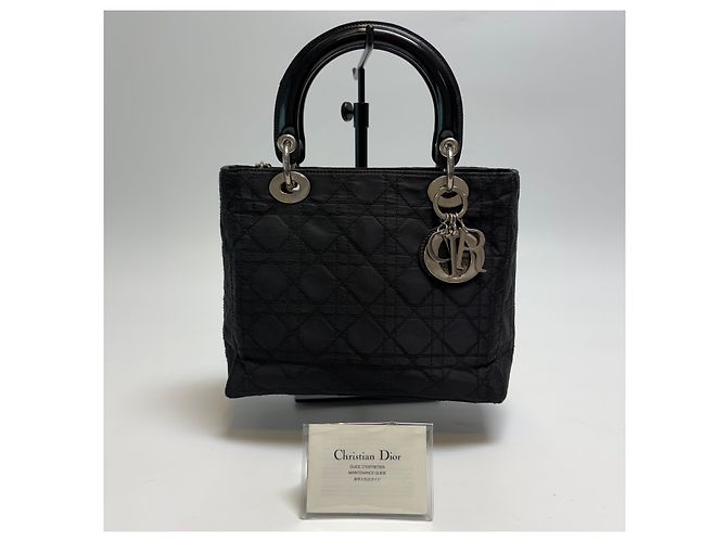 Dior Borsa Tote Small Lady Cannage (Nero con Hardware Argento) - vista 2