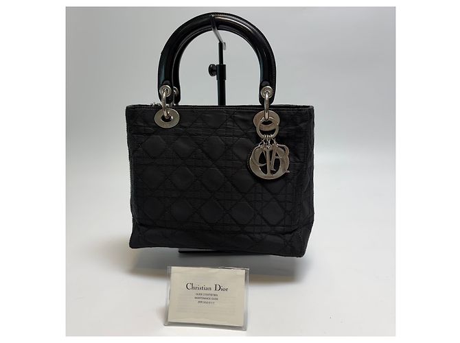 Dior Borsa Tote Small Lady Cannage (Nero con Hardware Argento) - vista 3
