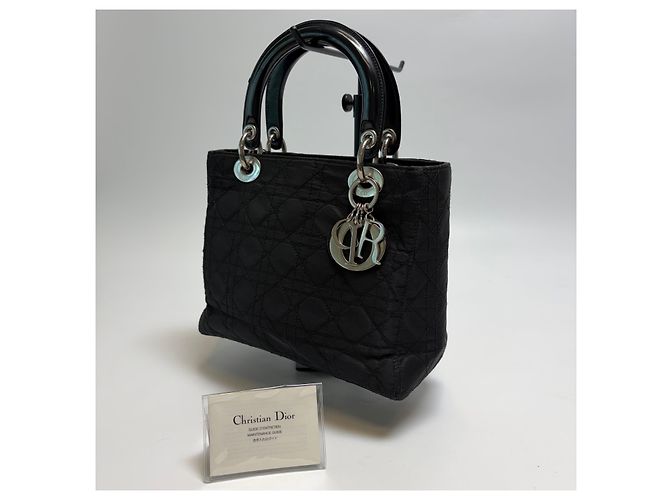 Dior Borsa Tote Small Lady Cannage (Nero con Hardware Argento) - vista 6