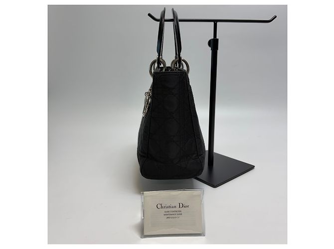 Dior Borsa Tote Small Lady Cannage (Nero con Hardware Argento) - vista 7