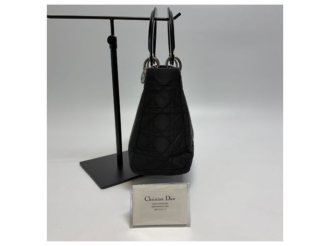 Dior Borsa Tote Small Lady Cannage (Nero con Hardware Argento) - vista 8