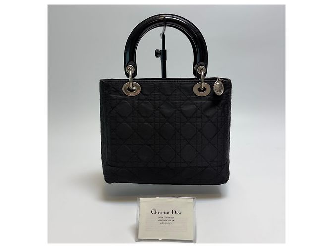 Dior Borsa Tote Small Lady Cannage (Nero con Hardware Argento) - vista 9