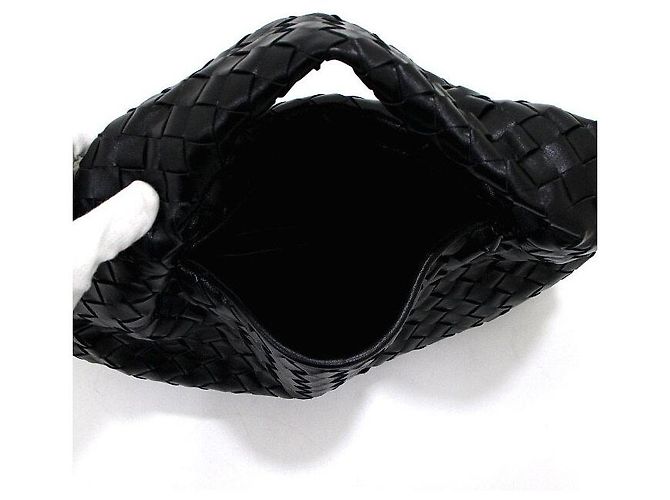Bottega Veneta Borsa hobo tote piccola Intrecciato nera Nero - vista 5