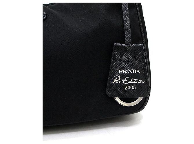 Prada Borsa a spalla e crossbody multi Hobo Re-Edition in Tessuto nero - vista 10