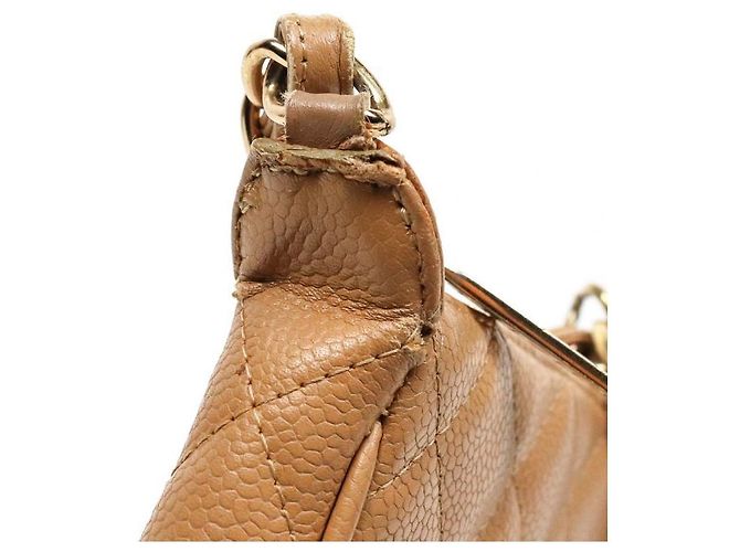 Chanel Borsa a tracolla Beige Caviar Big CC Chain Marrone - vista 10