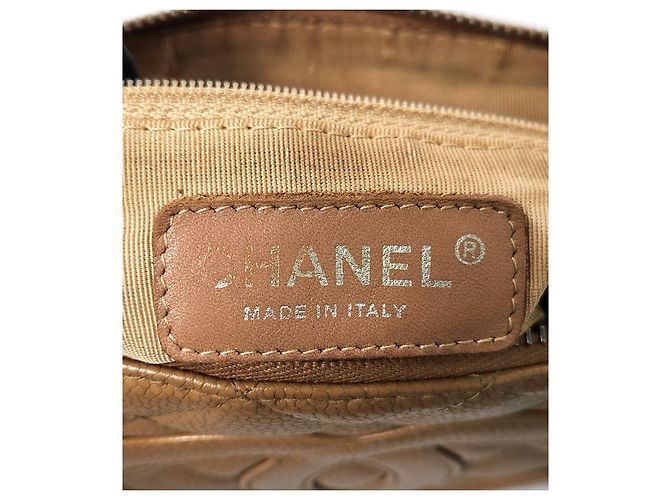 Chanel Borsa a tracolla Beige Caviar Big CC Chain Marrone - vista 13