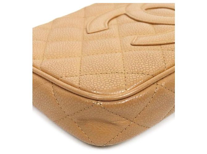 Chanel Borsa a tracolla Beige Caviar Big CC Chain Marrone - vista 5
