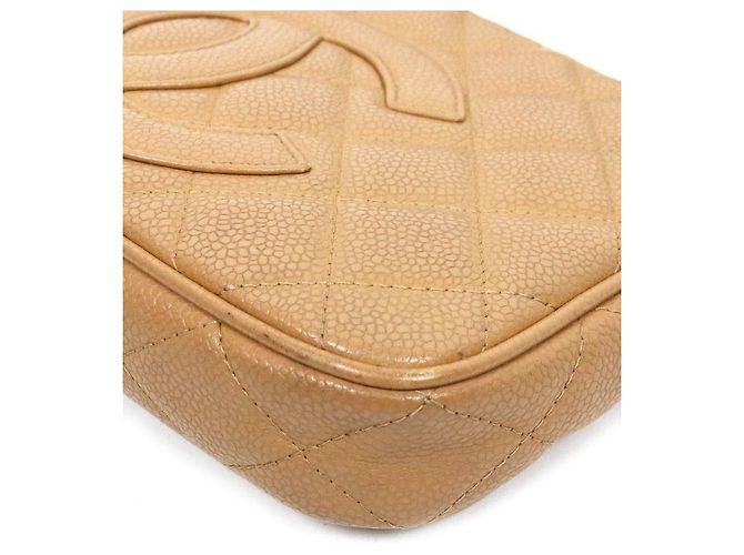 Chanel Borsa a tracolla Beige Caviar Big CC Chain Marrone - vista 6