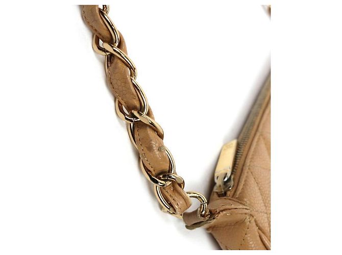 Chanel Borsa a tracolla Beige Caviar Big CC Chain Marrone - vista 7