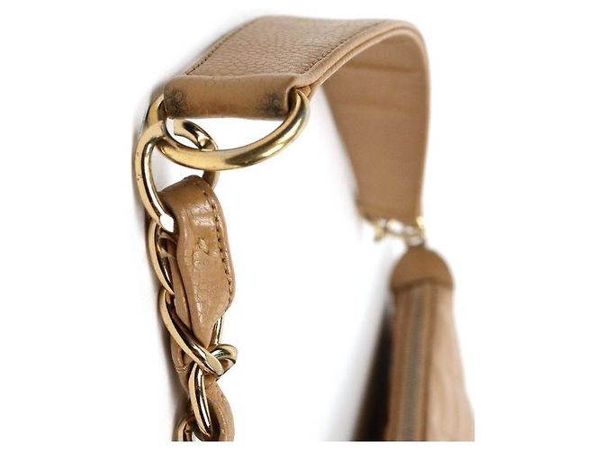 Chanel Borsa a tracolla Beige Caviar Big CC Chain Marrone - vista 8