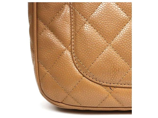 Chanel Borsa a tracolla Beige Caviar Big CC Chain Marrone - vista 9