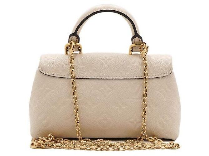 Louis Vuitton mala Nano Madeleine Top Handle Tote e mala tiracolo com corrente dourada em Monogram Empreinte Cream Branco - vista 5