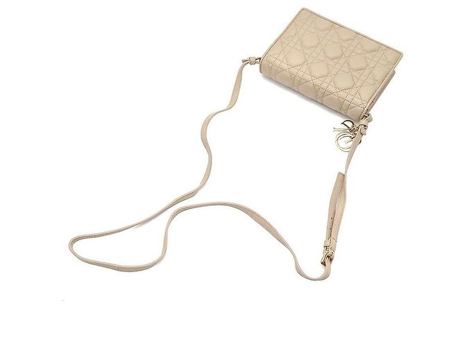 Cannage Dior Borsa a tracolla Lady Flap Marrone - vista 4