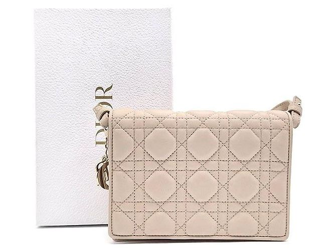 Cannage Dior Borsa a tracolla Lady Flap Marrone - vista 8