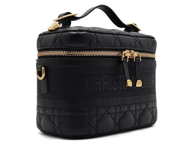 Dior Borsa Tote e Borsa a Tracolla Vanity Piccola da Viaggio Nera Nero - vista 4