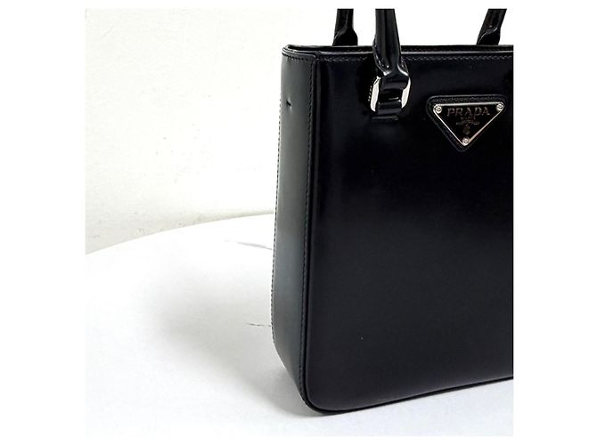 Prada Mini borsa tote spazzolata e borsa a tracolla Nera Nero - vista 12