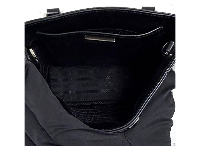 Prada Mini borsa tote spazzolata e borsa a tracolla Nera Nero - vista 17