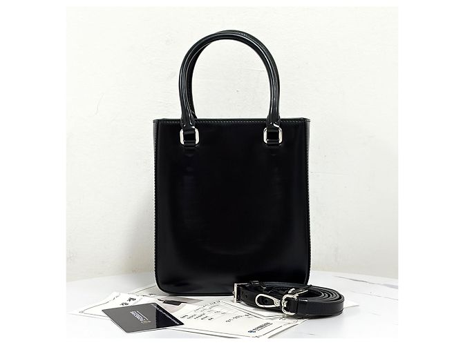 Prada Mini borsa tote spazzolata e borsa a tracolla Nera Nero - vista 8