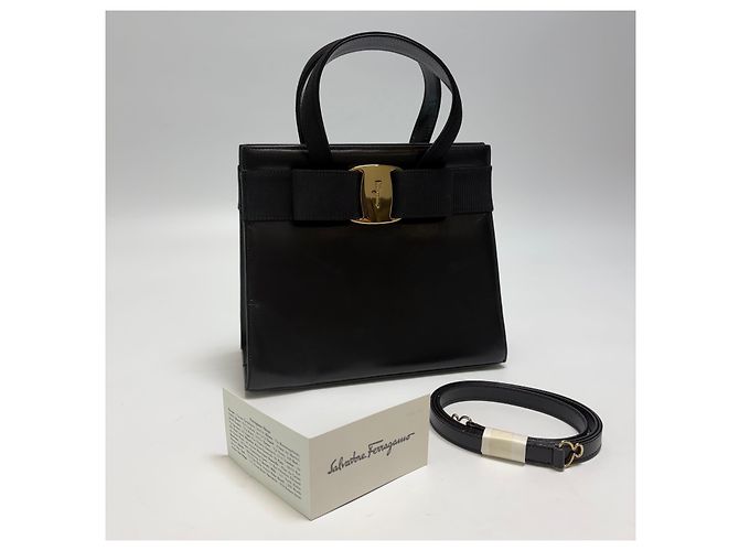 Salvatore Ferragamo Borsa Tote Iconic Bow Ribbon Nera Nero - vista 4