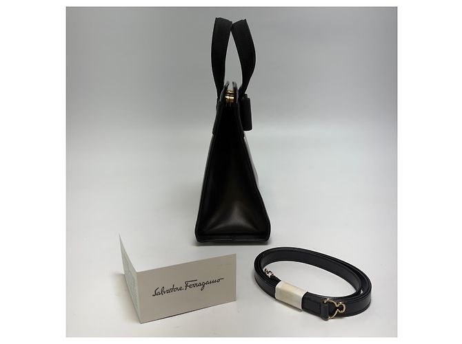 Salvatore Ferragamo Borsa Tote Iconic Bow Ribbon Nera Nero - vista 7