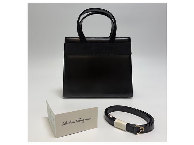 Salvatore Ferragamo Borsa Tote Iconic Bow Ribbon Nera Nero - vista 8