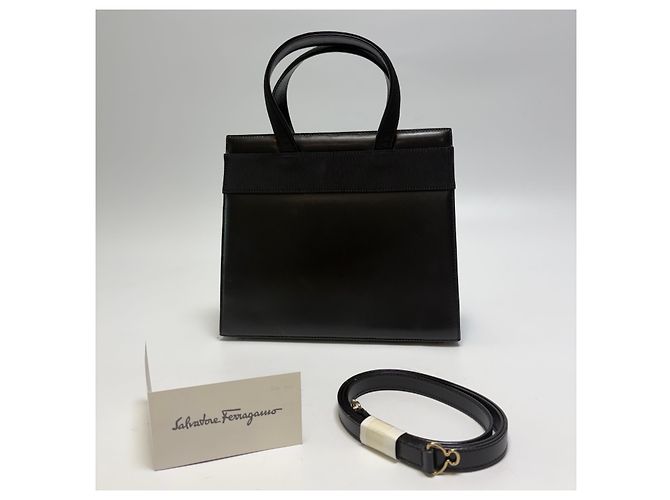 Salvatore Ferragamo Borsa Tote Iconic Bow Ribbon Nera Nero - vista 9