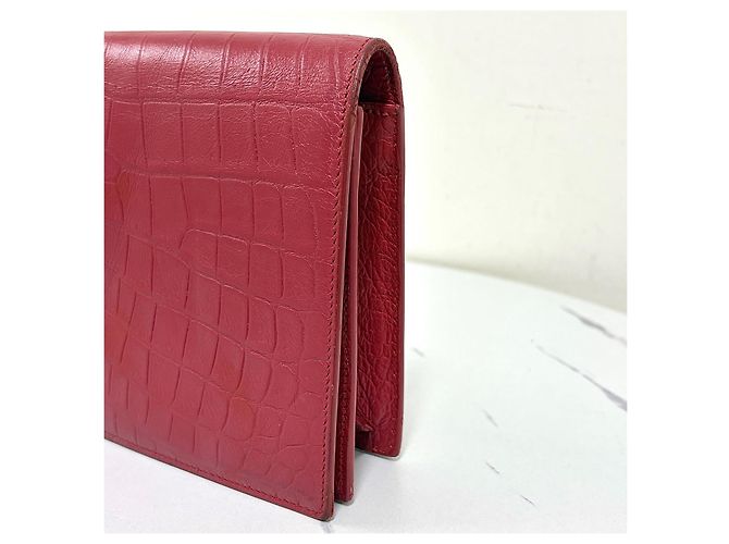 Saint Laurent Monogram Klappentasche Rot - Ansicht 12