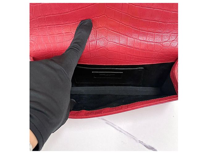 Saint Laurent Monogram Klappentasche Rot - Ansicht 14