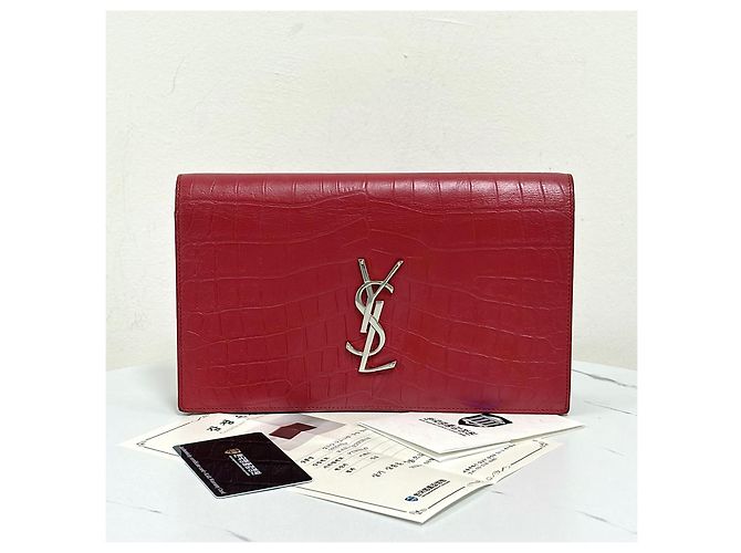 Saint Laurent Monogram Klappentasche Rot - Ansicht 3