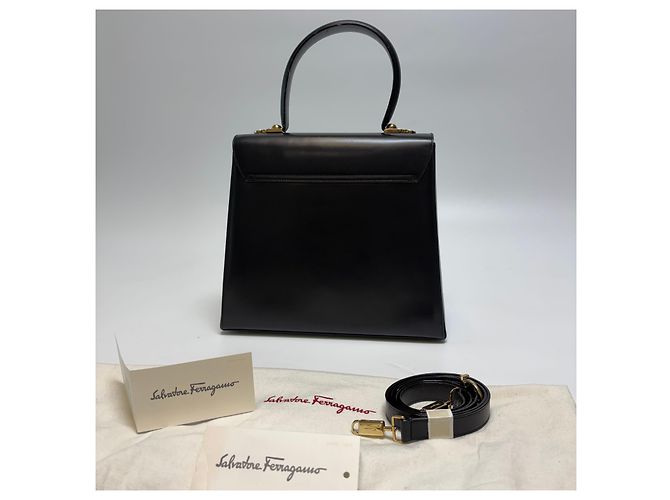 Salvatore Ferragamo Borsa Tote Gancini Borsa a Tracolla (Premium, Black) Nero - vista 10
