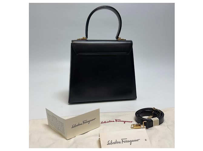 Salvatore Ferragamo Borsa Tote Gancini Borsa a Tracolla (Premium, Black) Nero - vista 11