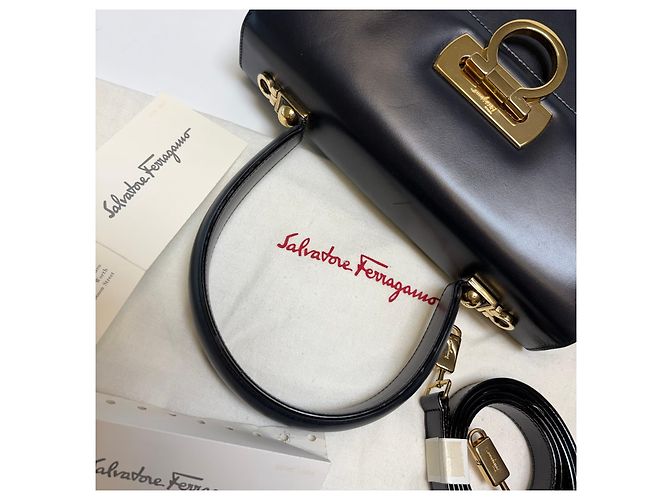 Salvatore Ferragamo Borsa Tote Gancini Borsa a Tracolla (Premium, Black) Nero - vista 13