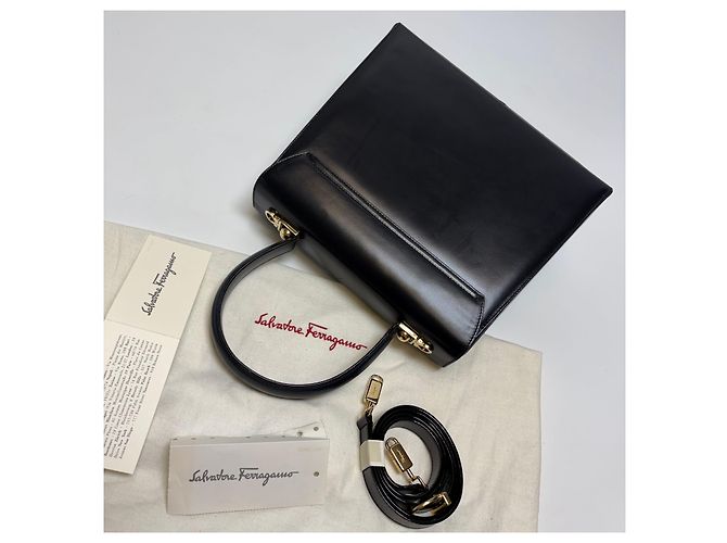 Salvatore Ferragamo Borsa Tote Gancini Borsa a Tracolla (Premium, Black) Nero - vista 14