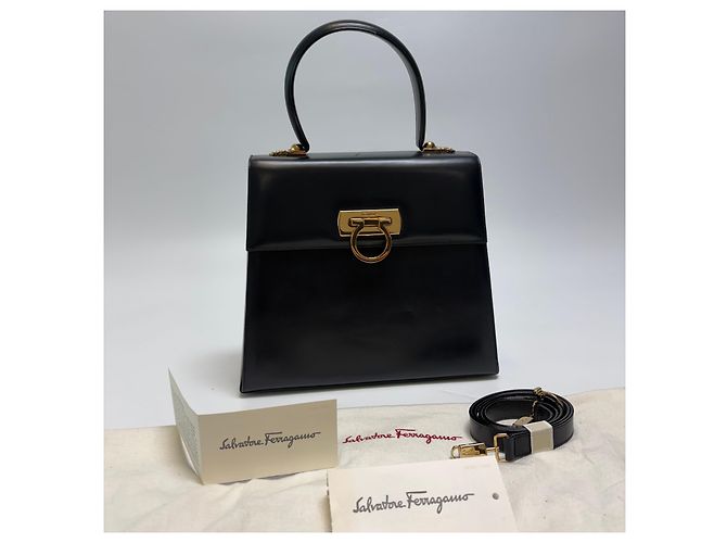 Salvatore Ferragamo Borsa Tote Gancini Borsa a Tracolla (Premium, Black) Nero - vista 4