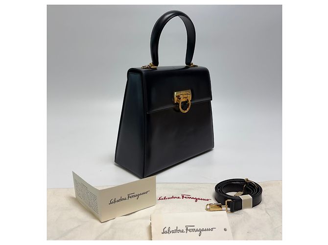 Salvatore Ferragamo Borsa Tote Gancini Borsa a Tracolla (Premium, Black) Nero - vista 5