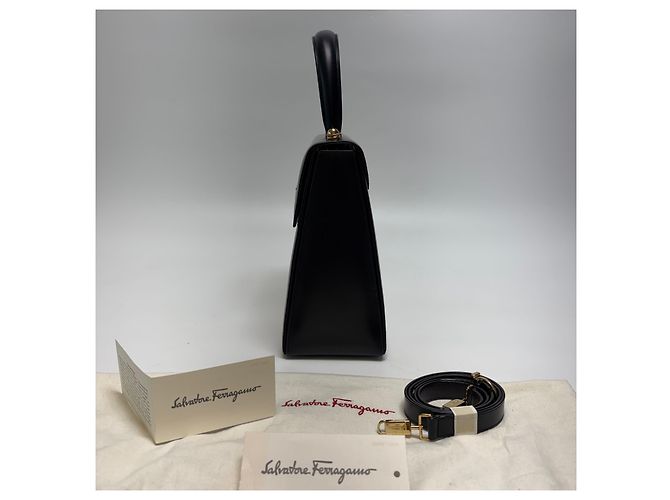 Salvatore Ferragamo Borsa Tote Gancini Borsa a Tracolla (Premium, Black) Nero - vista 7