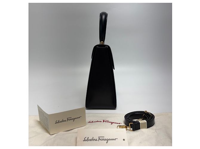 Salvatore Ferragamo Borsa Tote Gancini Borsa a Tracolla (Premium, Black) Nero - vista 8