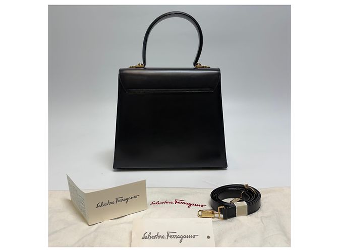 Salvatore Ferragamo Borsa Tote Gancini Borsa a Tracolla (Premium, Black) Nero - vista 9