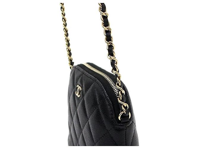 Chanel Borsa a tracolla mini a mezzaluna Timeless Classic con logo CC dorato Nero - vista 10