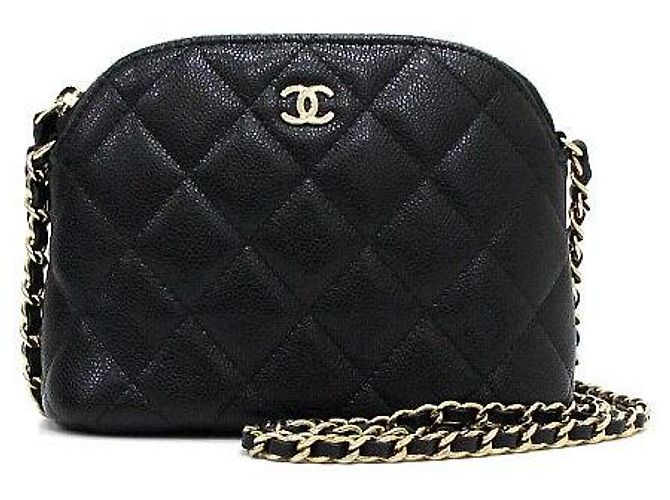 Chanel Borsa a tracolla mini a mezzaluna Timeless Classic con logo CC dorato Nero - vista 2