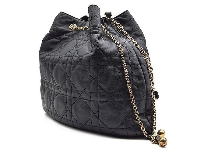 Dior Borsa Christian Cannage Amie Large Nero - vista 2
