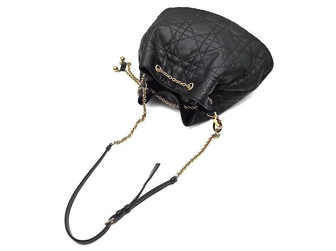 Dior Borsa Christian Cannage Amie Large Nero - vista 4