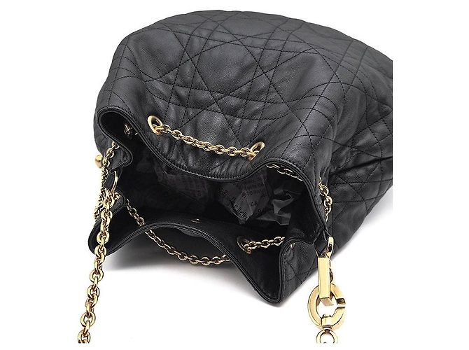 Dior Borsa Christian Cannage Amie Large Nero - vista 6