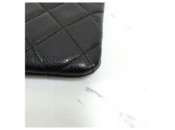 Chanel Borsa a pochette New Medium in Caviar placcata oro Nera Nero - vista 11